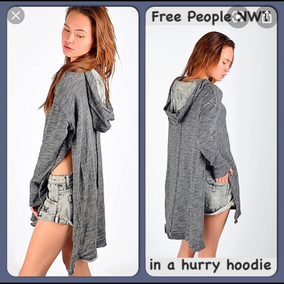 Free People Dresses & Skirts - Free People “ In a Hurry Hoodie “ M/L. NWT